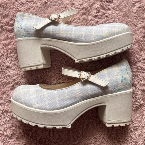 LIZ LISA Shoes - Liz Lisa Premiere blue and white plaid Mary Jane shoes